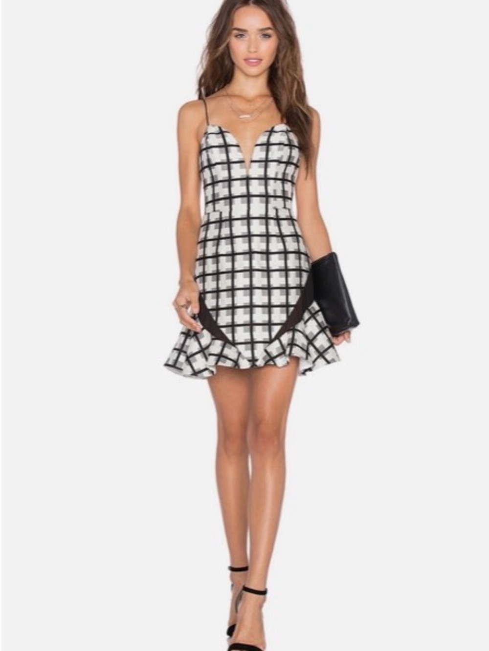 NBD Ruffle Hem Open Back Mini Dress